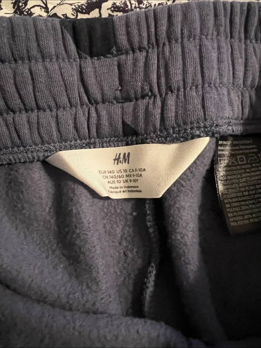 H&M Girls Gray Joggers with Black Heart Print